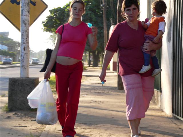 A pregnant lady and her mum