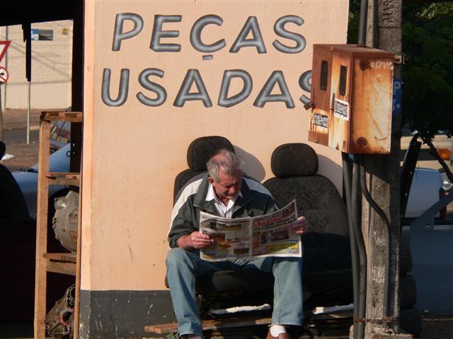 Man reading paper