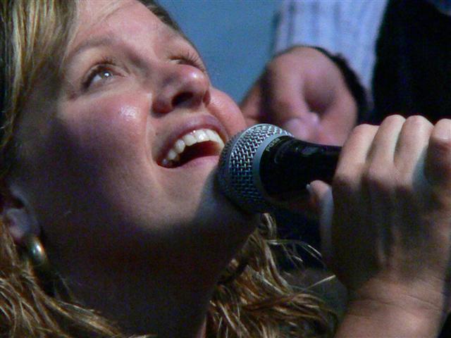 Singer worshipping
