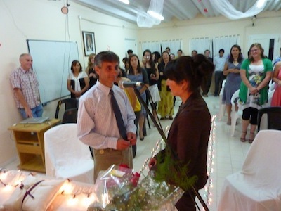 Miguel and Alejandra renewing their vows