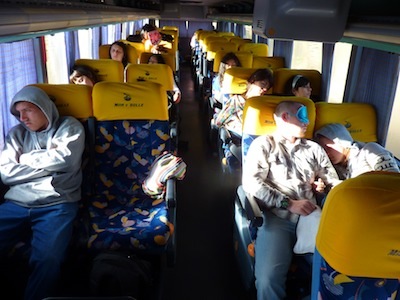 Sleeping on the bus