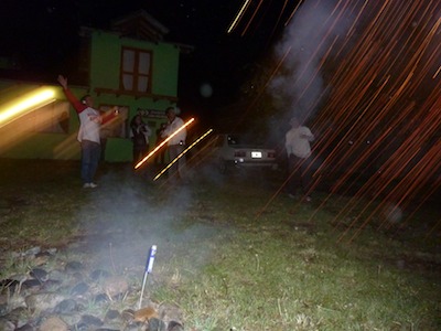 Fireworks in the base.