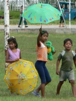 Children playing in field