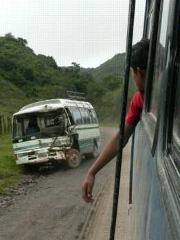 Crashed bus