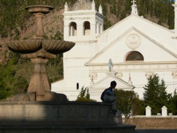 boy on fountain
