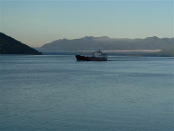 the boat arriving