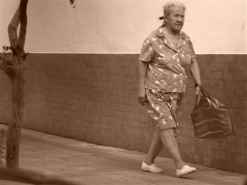 old lady walking