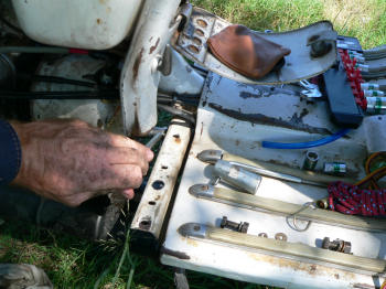 working on the bike