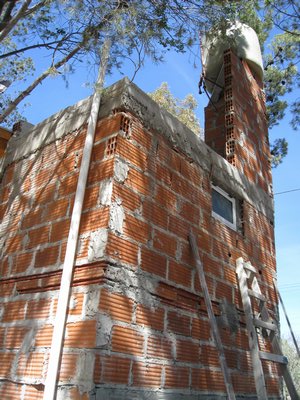 The outside of the bathroom
