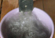 Closeup of water boiling