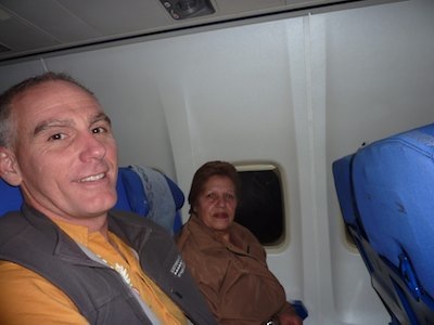 Clara and me in the plane (her first ever flight)