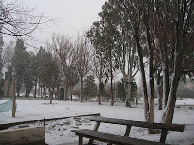 Snowing in Puerto Madryn