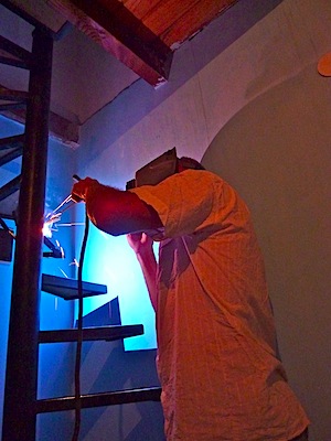 Welding the stairs