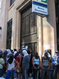 Bank picketers