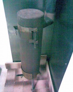 Our home-made wood heater that works wonderfully