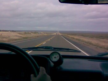 Jorge driving south