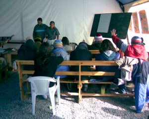 Jorge teaching in the Mendoza tent