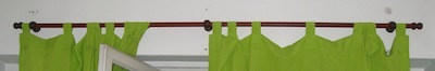 The curtain rod in its final position
