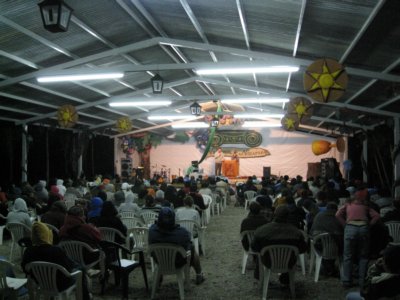 The teaching shed at night