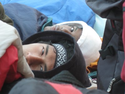 Boys resting