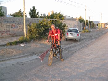 Bringing home stuff on the bike