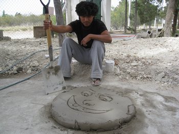 Juan Pablo with cement smile