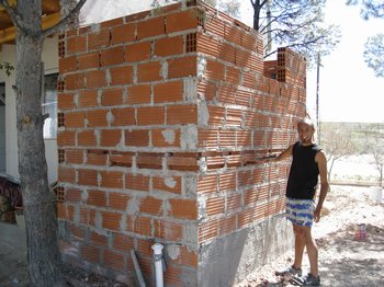 Preparing walls for pipes