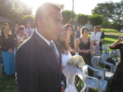 Rosy coming with her dad