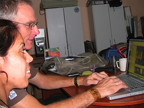 Working on the website with Silvana