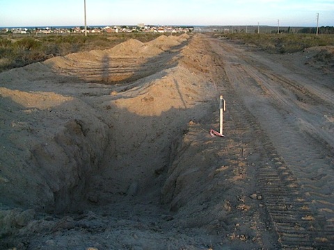 The new road cutting through my trail